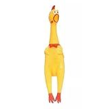 Brinquedo Pet Frango Galinha15 Cm Com Apito Mordedor De Apertar Borracha Lung Pet