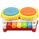 Brinquedo Piano Tambor Musical 2 Em 1 Divertido Com Sons Luzes E Músicas Para Bebês E Crianças