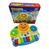 Brinquedo Piano tambor Para Bebê Divertido  Musical Com Luz