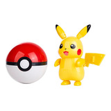 Brinquedo Pokemon Pikachu Na Pokebola Boneco