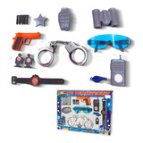Brinquedo Policial Kit Completo Pistola Rádio