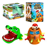 Brinquedo Pula Pirata Crocodilo Morde Dedo Jacaré Dentista