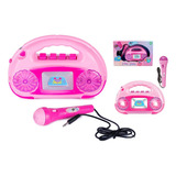 Brinquedo Radio Microfone Musical Sai Voz Toca Musica Luzes