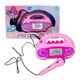 Brinquedo Rádio Musical Infantil Microfone Luz Pop Star