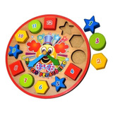 Brinquedo Relógio Pedagógico Educativo Infantil De Encaixe
