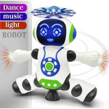 Brinquedo Robô Dança Gira 360 Graus Robot Som E Luz