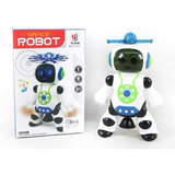 Brinquedo Robô Que Dança Gira Com Luzes Led E Musical