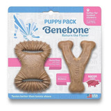 Brinquedo Roer Benebone Puppy Pack Bacon P Cães Filhotes Cor Marrom
