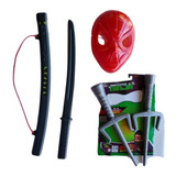 Brinquedo Samurai Ninja Kit Espada Katana Adagas Mascara