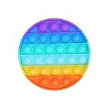 Brinquedo Sensorial De Compressão De Cores Arco íris De Silicone Push Pop Bolha Fidget Brinquedo Anti Ansiedade Para Aliviar O Estresse Para Crianças E Adultos Colorido Redondo