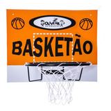 Brinquedo Tabela Basquete Aro Cesta Rede De Nylon Mdf