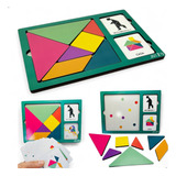Brinquedo Tangram Colorido Educativo Quebra cabeça 32 Carta