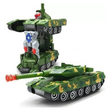 Brinquedo Tanque Vira Robô Carro Transformers Luz E Som