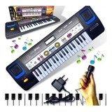 Brinquedo Teclado Piano C Microfone Fonte 37 Teclas Bivolt