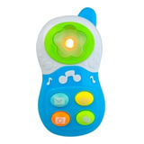 Brinquedo Telefone Celular Musical Com Luz E Som Interativo Cor Azul