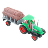 Brinquedo Trator Caçamba Madeira Miniatura Articulável Verde