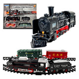 Brinquedo Trem Carga Ferrorama Grande 320cm Trilho À Pilha