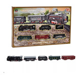 Brinquedo Trem Locomotivo Infantil Com Luz Trilhos Vagões