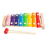 Brinquedo Xilofone Infantil Com Malho 8 Teclas Arco íris