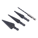 Broca Step Drill 4 Peças Kit Térmico De Núcleo De Ranhura