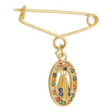 Broche Alfinete N s Lembrancinha Batismo Folheado A Ouro 18k