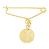 Broche Alfinete Para Roupas São Bento Folheado A Ouro 18k