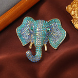 Broche Bijuteria Brilho Luxo Elefante Pedra Degradê Ag2353