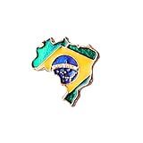 Broche Bótom Mapa Do Brasil Bandeira