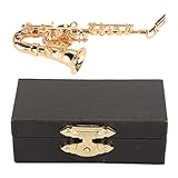 Broche De Instrumento Musical Broche De Saxofone Em Miniatura Da Moda Broche De Lapela Com Estojo Forrado De Veludo Vermelho Para Homens E Mulheres 