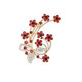 Broche Feminino De Flor De Ameixa De Natal Elegante Vintage Vento Açafrão Ramo De Ouro Broche De Diamante Colorido Broche De Presente De Festival Joias 2 2 0 59 1 5in Metal Strass