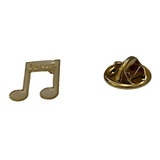 Broche Nota Musical Branca Jesus Folheado A Ouro 18k