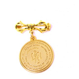 Broche Santo Anjo Banhado Ouro 18k Alfinete Roupa Batizado