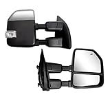Brovw Espelhos De Reboque Compatíveis Com Ford F250 F350 F450 F550 1999 2016 Espelhos Laterais De Caminhão Super Resistente Com Luz De Seta Aquecida Manual Telescópica Dobrável Tampa Cromada Par