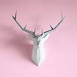 Brownfolds Troféu De Parede De Papel Faça Você Mesmo Peça De Arte Para Decoração De Parede De Cabeça De Cervo De Origami Modelos De Papel Pré Cortados E Marcados