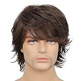peruca masculina curta franja longa perucas masculinas curtas macia cabelo sintetico peruca masculina cosplay