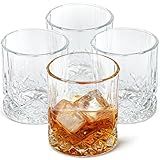 Bruntmor Conjunto De Copos De Uísque Copos Duplos Antigos Copos De Cristal Transparente Copos De Coquetel Rum Vodka Uísque E Bourbon Vidro Antigo Presente Para Ele Ou Ela Conjunto De 4