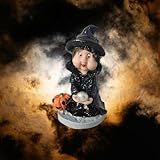Bruxinha Da Sorte Enfeite De Mesa Halloween Miniatura De Resina
