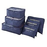 Bsan Shop Kit Organizador De Mala Bagagem Viagem Necessaire 6 Peças Azul Marinho 