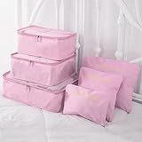 Bsan Shop Kit Organizador De Mala Bagagem Viagem Necessaire 6 Peças Rosa Bebê 