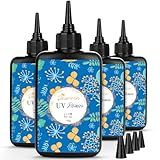 Bsrezn 400G Resina Uv Dura- Cristalina Uv Cura Kit De Resina Epóxi Pré-Misturada Resina Uv Transparente Cola Ativada Solar Para Fazer Jóias Cura Rápida