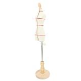 BTSEURY Torso De Manequim Feminino Com Suporte Ajustável Vestido Forma Costureira Costura Simples Base De Madeira Maciça Escala 1 3 