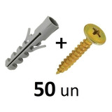 Bucha Fischer S4 Nylon 4mm Com Parafuso Flangeado 50 Peças