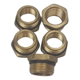 Bucha Redução Conexão Latão 3 4 X 1 2 Rosca Bsp Kit 5 Pç