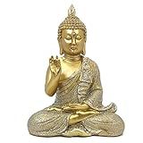 Buda Decorativo Em Resina Sabedoria Hindu Meditação Fortuna Reflexão Zen Monge