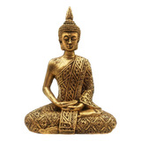Buda Hindu Estátua Tibetana Tailandês Resina Dourado 19 5cm