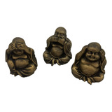 Buda Trio Chines Da Sabedoria Cego Surdo E Mudo Resina 5cm