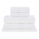 Buddemeyer Toalhas Fio Penteado Fio Penteado Canelado Cor Branco Kit 5 Unidades