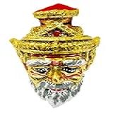 BUDDHO Máscara Khon Tailandesa Esculturas Tailandesas Drama Ramayana Colecionável Decoração Tailandesa Artesanato Arte Narot Anchoret Lersi