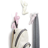 Buddy Conjunto Cabideiro Parede E Porta Chaves 3pçs Umbra Cor Rosa branco rosê