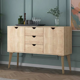Buffet Aparador 2 Portas 3 Gavetas 120cm Retalho Falkk Wt